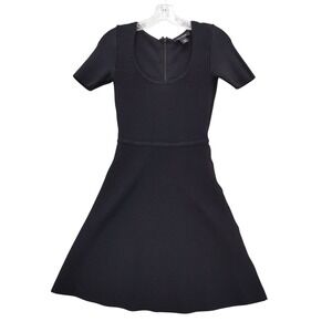 White House Black Market XXS Black Fit & Flare‎ Bandage Dress Ponte Knit